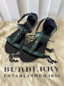 Burberry Women’s 100% Snakeskin Leather Flat sandals UK 5 EU 38 6/39 Exclt Condt - Picture 1 of 11