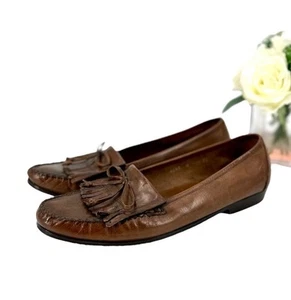 Cole Haan Tassel Loafer Men’s Size 11.5 Slip On Shoe Brown Leather Italy - Picture 1 of 9