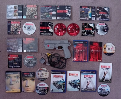 RESIDENT EVIL 1 2 3 4 NEMESIS SURVIVOR OUTBREAK CODE VERONICA X PS1 PS2 BUNDLE - Bild 1 von 4