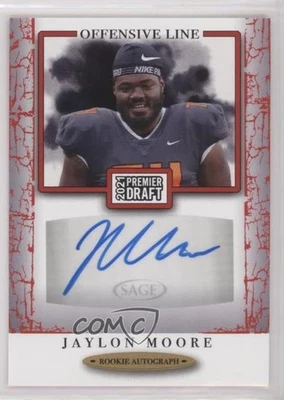 2021 Sage Premier Draft Auto Red Jaylon Moore #A181 Auto - Image 1 of 2