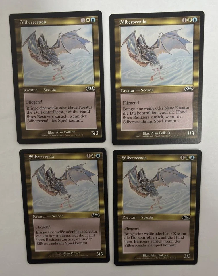 MTG 4X GERMAN PLANESHIFT SILVER DRAKE NM MAGIC THE GATHERING CREATURE COMMON - Image 1 of 4