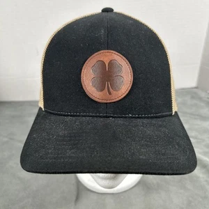 Black Clover Black And Sand Leathermen Leather Patch Mesh Back Trucker Hat  - Picture 1 of 12