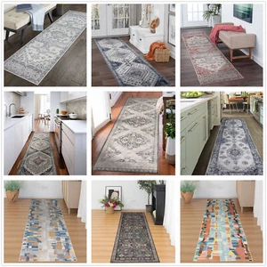 Plush Rug/ Entry Way Runner/ Washable Mat/ Non Slip Carpet/ Persian Rug 80x300cm - Picture 1 of 20