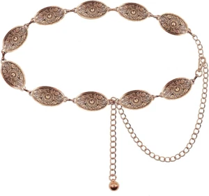 Western Metal Concho Belt for Women Cowgirl Chain Belts for Dresses Jeans Countr - Picture 1 of 12