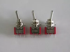 3pcs SPDT 2-Way ON ON Guitar Mini Toggle Switch SALECOM UL Car/Boat Switches - Picture 1 of 4