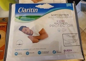 Claritin Ultimativer Matratzenschutz Queen 6-seitige Allergenbarriere NEU/VERSIEGELT - Bild 1 von 1