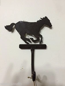 Rustic Western Cowboy Theme Running Horse Kitchen Wall Hook Key Coat Hanger - Picture 1 of 3