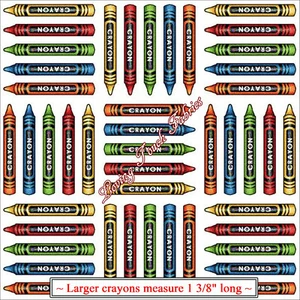 STUDIO 8 "SCHOOL DAYS" #4137-1 SMALL CRAYONS TEACHER FABRIC PRICED @ 1/2 YD - Picture 1 of 2
