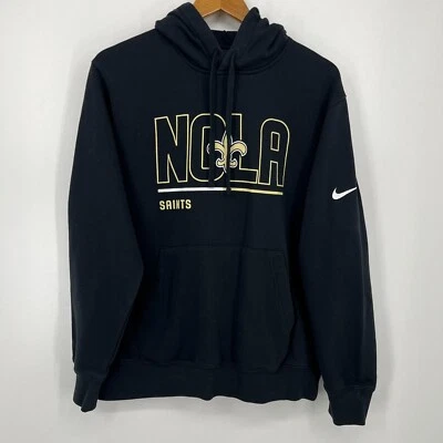 Nike New Orleans Saints Hoodie Men's Size L Black NOLA NFL Football Pullover - Image 1 of 4