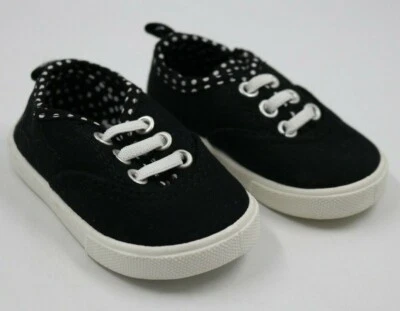 Zapatillas Garanimals Bebé Niña Negro Blanco Lunares Sin Cordones Lona Talla 3 Foto 1 de 4