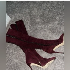 Sale- iconic pull on corset suede over the knee sergio rossi boots burgandy - Picture 1 of 15