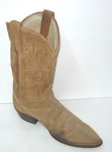 Dan Post Women's Distressed Brown Suede Round Toe Cowgirl Boot Sz 6.5M - Picture 1 of 10