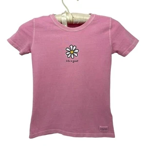 Good Kids By Life Is Good Daisy Flower Pink Graphic T-Shirt Girls Small (5-6) - Picture 1 of 4