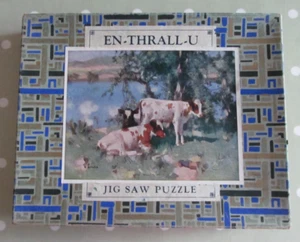 VINTAGE HOLZ EN-THRALL-U PUZZLE DES WEIDENBECKENS (KÜHE) - VOLLSTÄNDIG - Bild 1 von 11