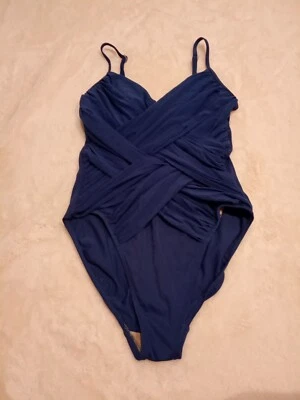 Maiô Spiegel tamanho 10 azul lindo detalhe de renda elástica peça única b7 - Imagem 1 de 4