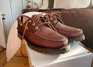 LNWB Yuketen Angler Moc Hex Eye Lug Sole Boat Shoes, Grizzly Brown — US 9.5E - Picture 1 of 10