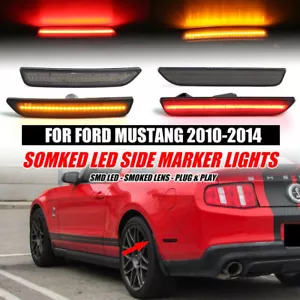 PASSEND FÜR FORD MUSTANG 2010-2014 LED SEITENMARKIERUNGSLEUCHTE VORNE & HINTEN LAMPE SMOKED 2-4 STÜCK - Bild 1 von 14