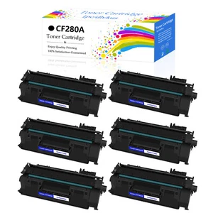 Kaseta z tonerem 1-6PK pasuje do HP CF280A 80A LaserJet Pro 400 M401d M401dne M401 - Zdjęcie 1 z 17