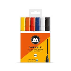 MOLOTOW ONE 4 ALL 227HS - 6 PIECE DRAWING MARKER PEN SET - BASIC SET 1 - Picture 1 of 3