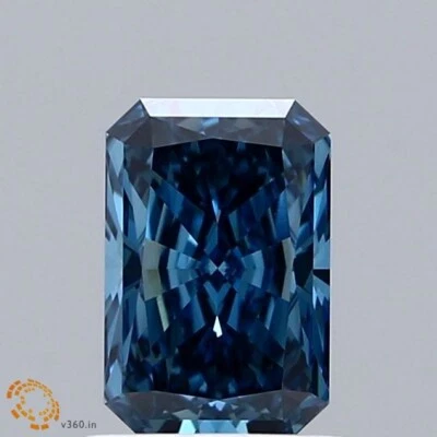 Fancy Vivid Blue Radiant 1.13 Cts VS1 Lab Grown CVD Diamond With Free Shipping - Image 1 of 4