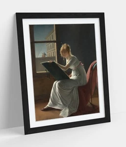 MARIE-DENISE VILLERS, DIBUJO MUJER JOVEN - ENMARCADO PÓSTER ARTÍSTICO IMPRESIÓN 4 TALLAS - Imagen 1 de 10