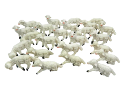 Busta 24 Pecore Assortite per Pastori Alti Cm9/10 Pecoraio Animali Presepe - Immagine 1 di 4
