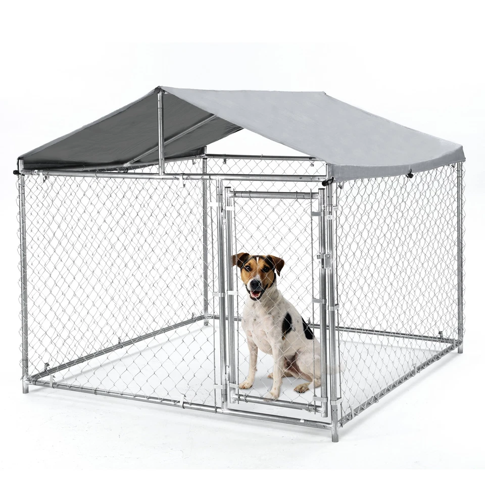 79 Inch Outdoor Dog Kennel for Large Dog Steel Lockable Door Chain Link Playpen - Image 1 of 4