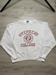 Sudadera vintage Stephens College cuello redondo para hombre XL bordada algodón intercambio - Imagen 1 de 6