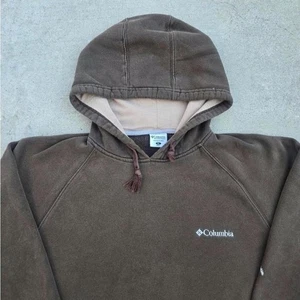 Columbia Mens Size XL Brown Tone Embroidered Y2K Branded hoodie - Picture 1 of 6