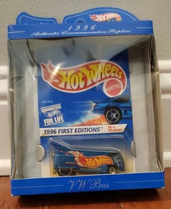 Hot Wheels Vtg 1996 "30th Anniversary" Auth. Comm. First Ed. VW Blue Drag Bus - Picture 1 of 10