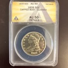 1839 Anacs Au 50 Capped Bust Cleaned