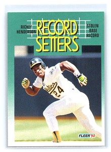 1992 Fleer Baseball Record Setters Rickey Henderson Oakland Athletics #681
