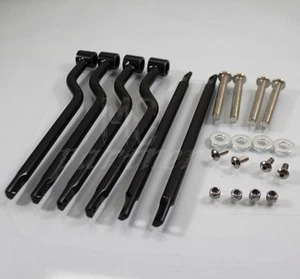 Bolso de silla negro barras de soporte soporte soporte para Harley Kawasaki Honda Yamaha - Imagen 1 de 6