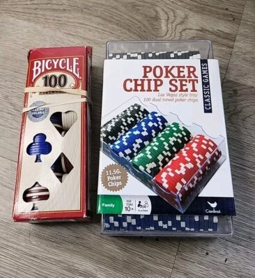 Cardinal Professional Poker Chips - 100 Dual Tone & Bicycle Casino Colors Lot  - Image 1 of 3