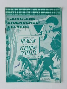 Ronald Reagan Rhonda Fleming Vintage Tropic Zone 1953 programa de películas danesas - Imagen 1 de 2