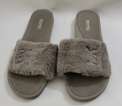Michael Kors Women's Faux Fur Slide Hook And Loop Closure Size 8 M - Image 1 of 4
