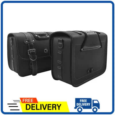 Pair PU Leather Side Saddlebag For Honda VTX1800 VTX1300C Storage Accessories - Image 1 of 4