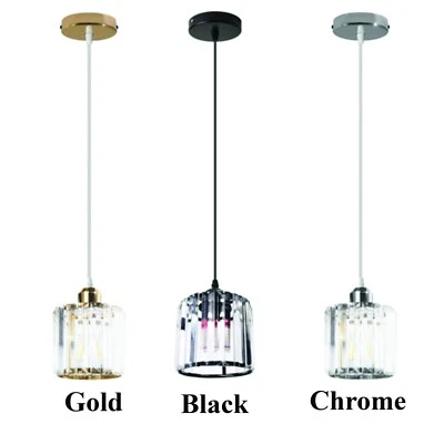 Modern Crystal New Kitchen Island Hanging Single Mini Bar Pendant Light Fixture - Image 1 of 4
