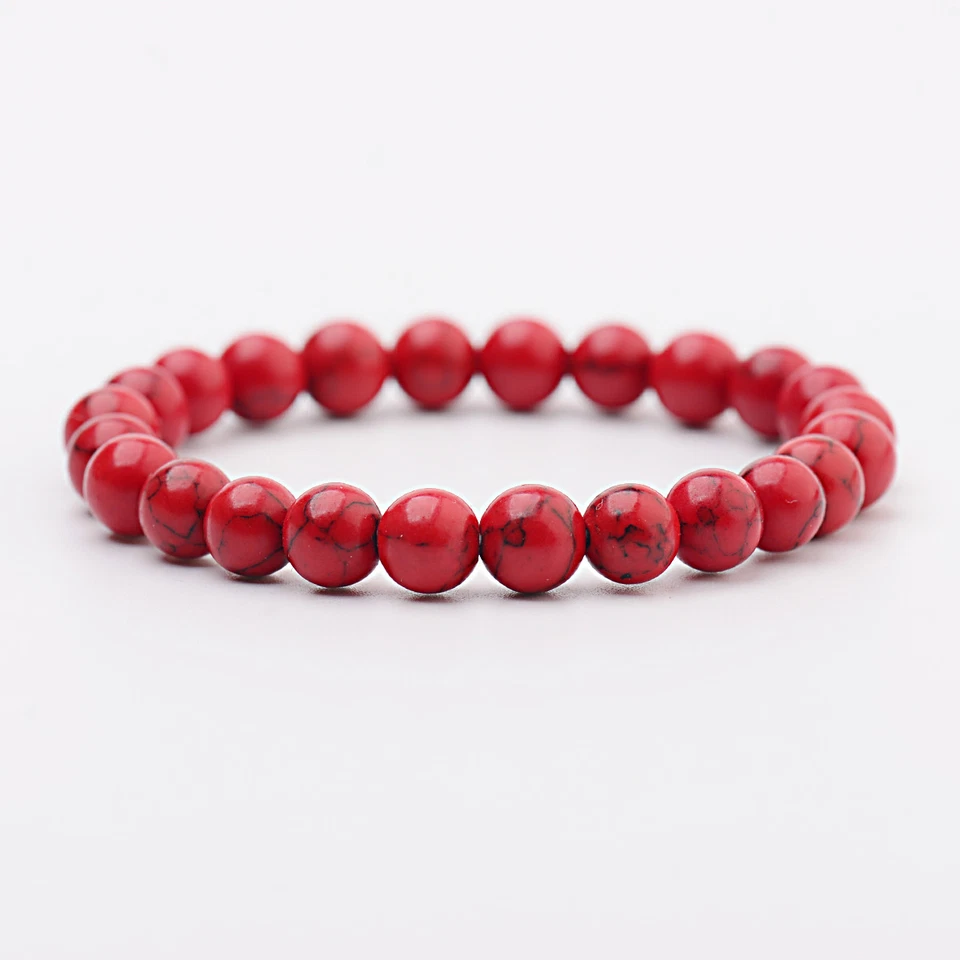 6mm Natural Stone Beads Onyx Rhodonite Amazonite Bracelet Women Men Jewelry - Image 1 of 4