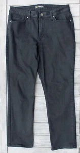 Pantalones de mezclilla Lee de corte regular de pierna recta para mujer 12 cortos negros elásticos - Imagen 1 de 6