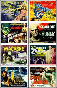 LOTE ESPECIAL de 8 MONSTRUOS FRANKENSTEIN HORROR Individuales y CIENCIA FICCIÓN 11x14+ - Imagen 1 de 1