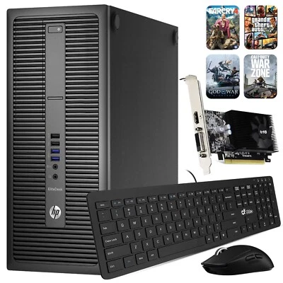 HP G2 Gaming Computer i5 6th 8GB 128GB M.2 SSD+500GB NVIDIA GT 1030 Wi-Fi Win 11 - Image 1 of 4
