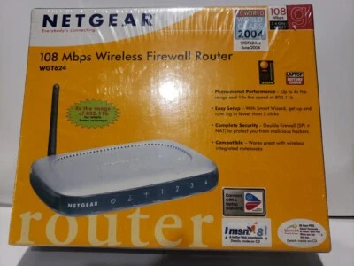 Netgear WGT624 108 Mbps 4-Port 10/100 Wireless G Router (WGT624v2) Sealed  - Image 1 of 4