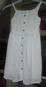 Japna Girl Sun Dress SZ 10 White Eyelet Sleeveless - Picture 1 of 5
