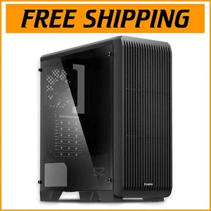 S2 Black Mid-Tower Case - 3 Fans, Dust Filters, & Acrylic Side for Easy Access - Picture 1 of 11