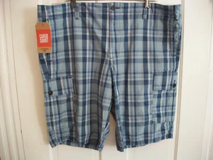 NEU DOCKERS CARGO SHORTS VORNE FLACH BLAU KARIERT GRÖSSE 42 X 11,5 - Bild 1 von 3