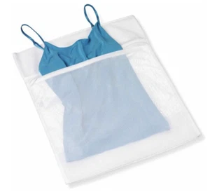 Bolso de lavandería transpirable Honey Can Do con cremallera, blanco (Paquete de 5) - Imagen 1 de 2