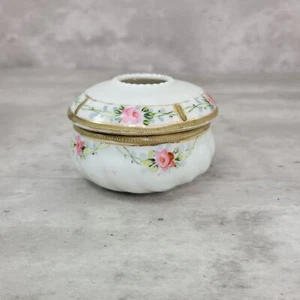 Cubierta de plato de tocador receptor de cabello vintage de porcelana Nippon 2 piezas pintada a mano - Imagen 1 de 9