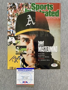 TONY LaRUSSA AUTOGRAPH 8x10 SPORTS ILLUSTRATED 3/12/1990 COVER PHOTO PSA AL75162 - Picture 1 of 1