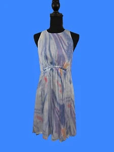 Sundance Blue Silk Watercolor Dress Sz S - Picture 1 of 9